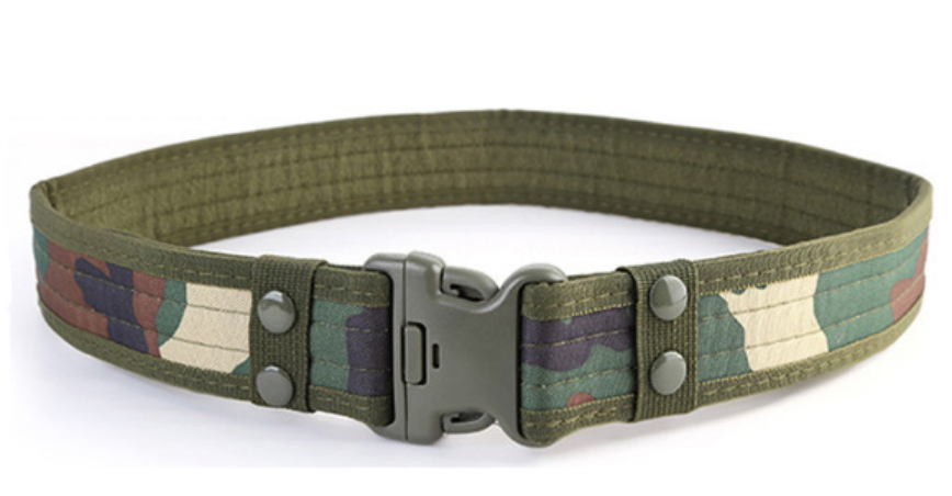 Quickfit tactical canvas belt for men in army style, featuring sturdy design and metal buckle, by My Store 3.