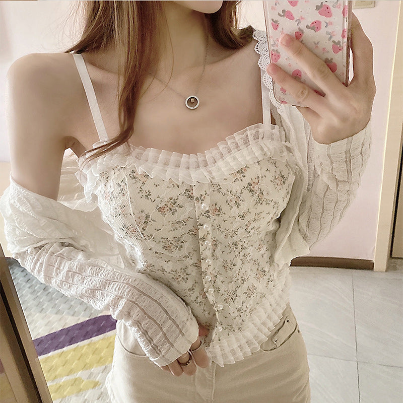 Women's vintage elegant French lace sling from My Store 3, showcasing intricate lace details and stylish design.