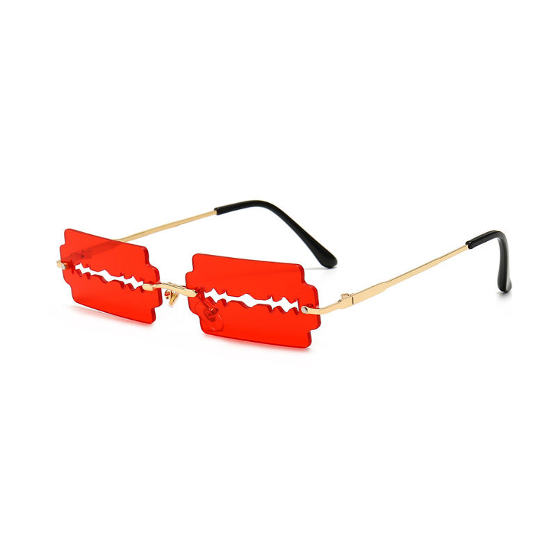 Trendy hollow blade style sunglasses by My Store 3, featuring sleek black frames and modern design for fashionistas.