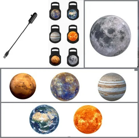LED Planet Projector Lamp 1/3/6/10 Patterns Moon Light USB Moon Earth Planet Lamp Decoration Night Light Festival Gift