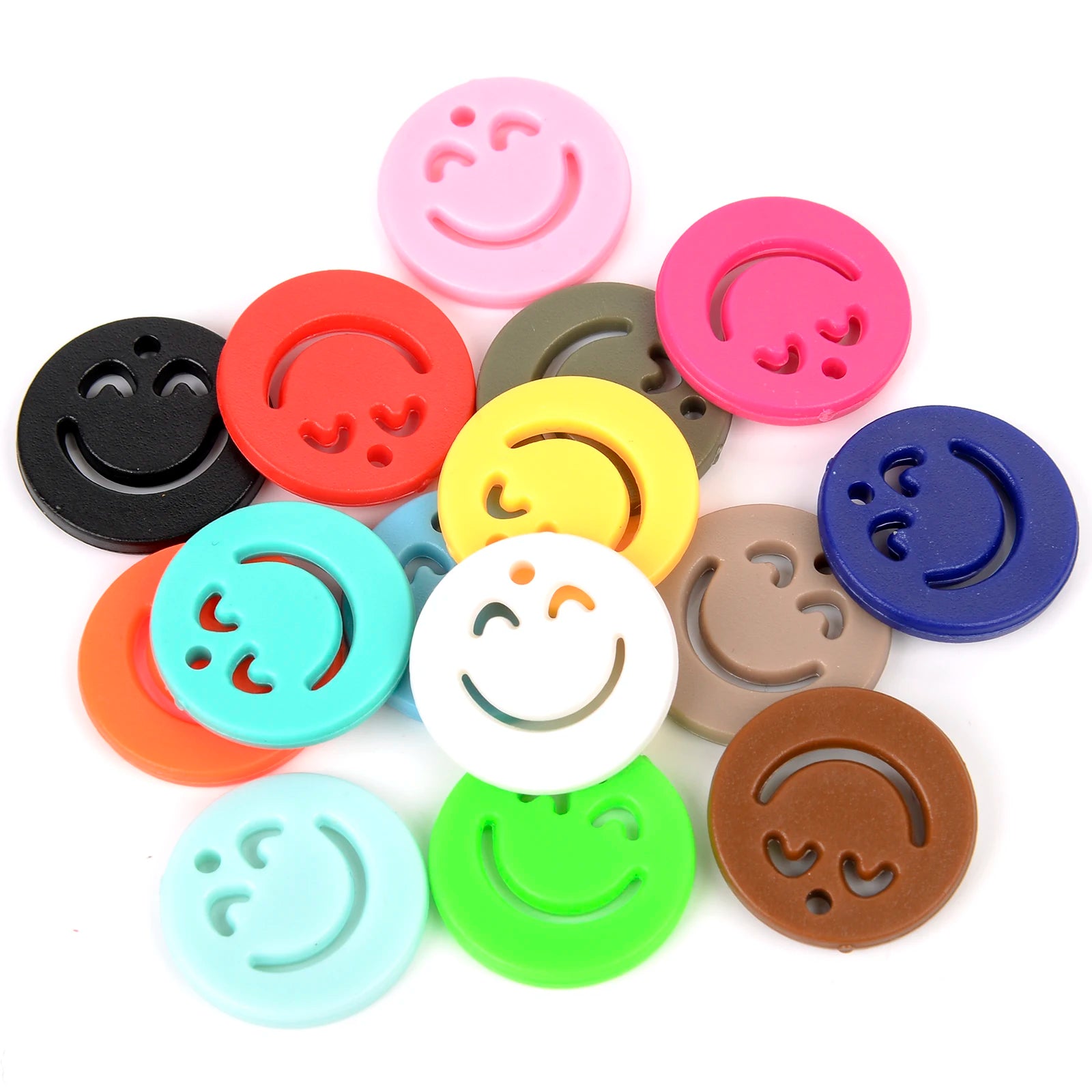 20pcs Acrylic Colorful Smile Pendants Accessories Charms Beads for Jewelry Making DIY Earrings Bracelets Necklaces Finding 20mm