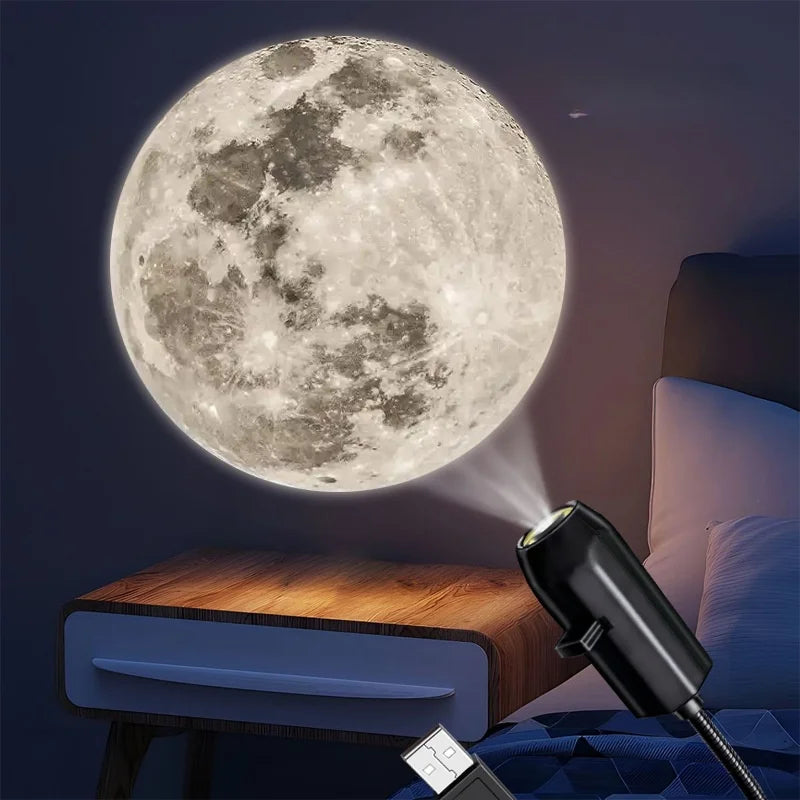 LED Planet Projector Lamp 1/3/6/10 Patterns Moon Light USB Moon Earth Planet Lamp Decoration Night Light Festival Gift