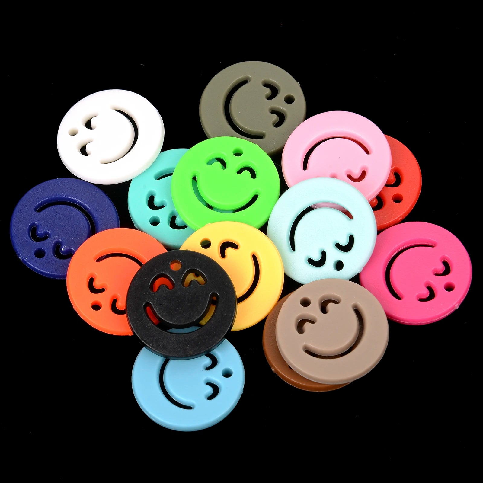 20pcs Acrylic Colorful Smile Pendants Accessories Charms Beads for Jewelry Making DIY Earrings Bracelets Necklaces Finding 20mm