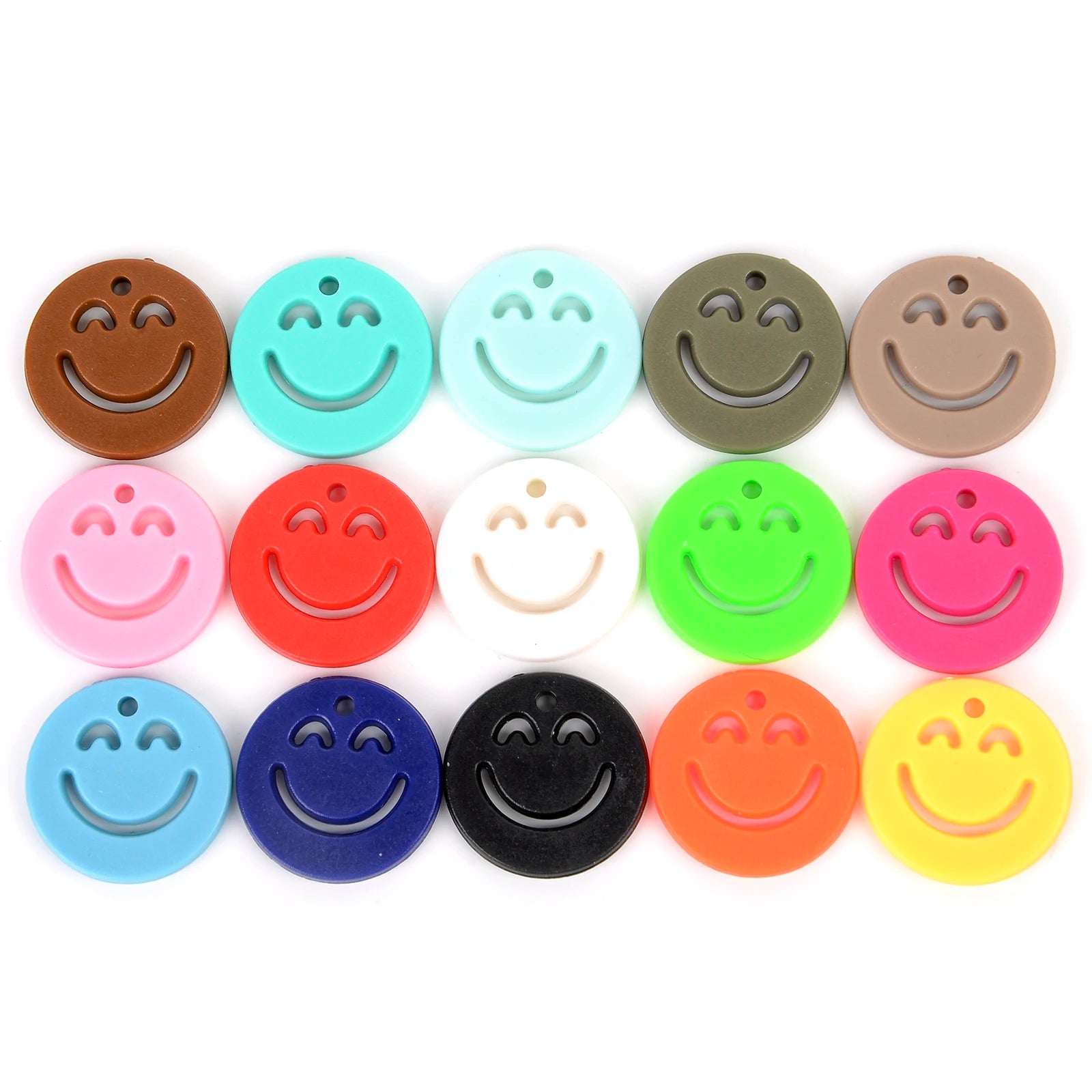 20pcs Acrylic Colorful Smile Pendants Accessories Charms Beads for Jewelry Making DIY Earrings Bracelets Necklaces Finding 20mm