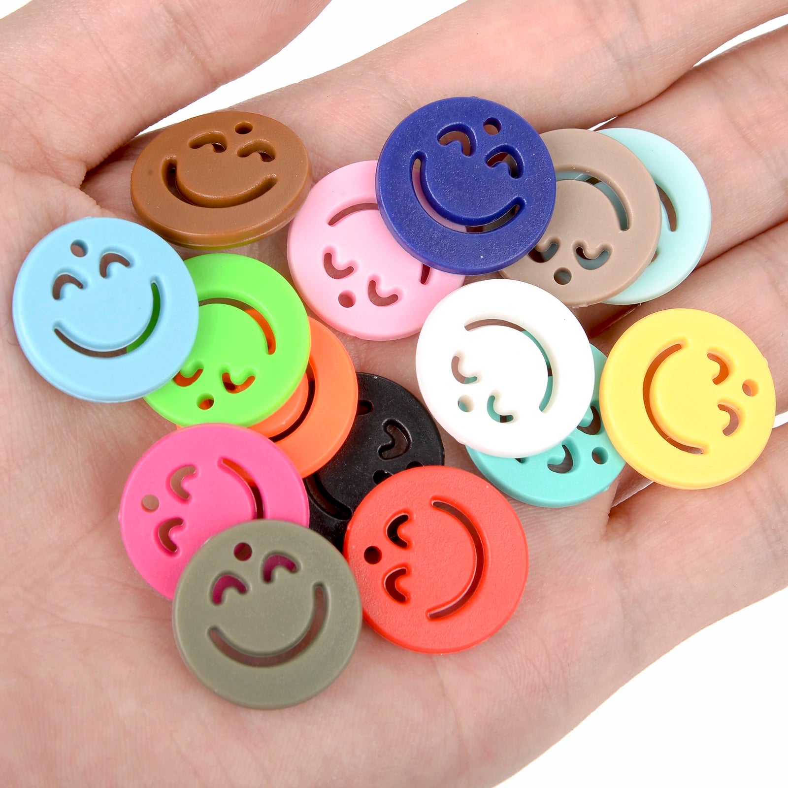20pcs Acrylic Colorful Smile Pendants Accessories Charms Beads for Jewelry Making DIY Earrings Bracelets Necklaces Finding 20mm