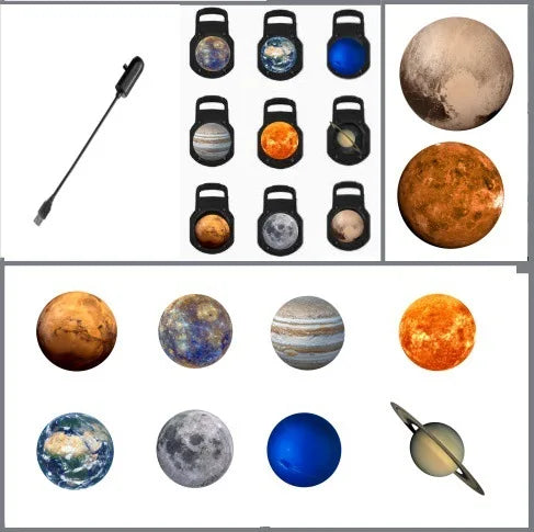 LED Planet Projector Lamp 1/3/6/10 Patterns Moon Light USB Moon Earth Planet Lamp Decoration Night Light Festival Gift