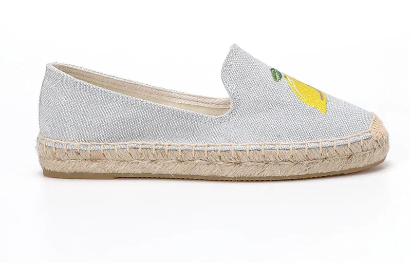 Women’s Grey Platform Espadrille Flats Shoes