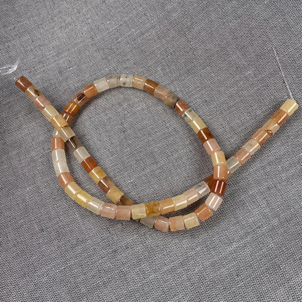 Natural Stone Gem Cylindrical Semi-precious  Beads DIY Retro Necklace Bracelet Earrings Jewelry Accessories Gift Making