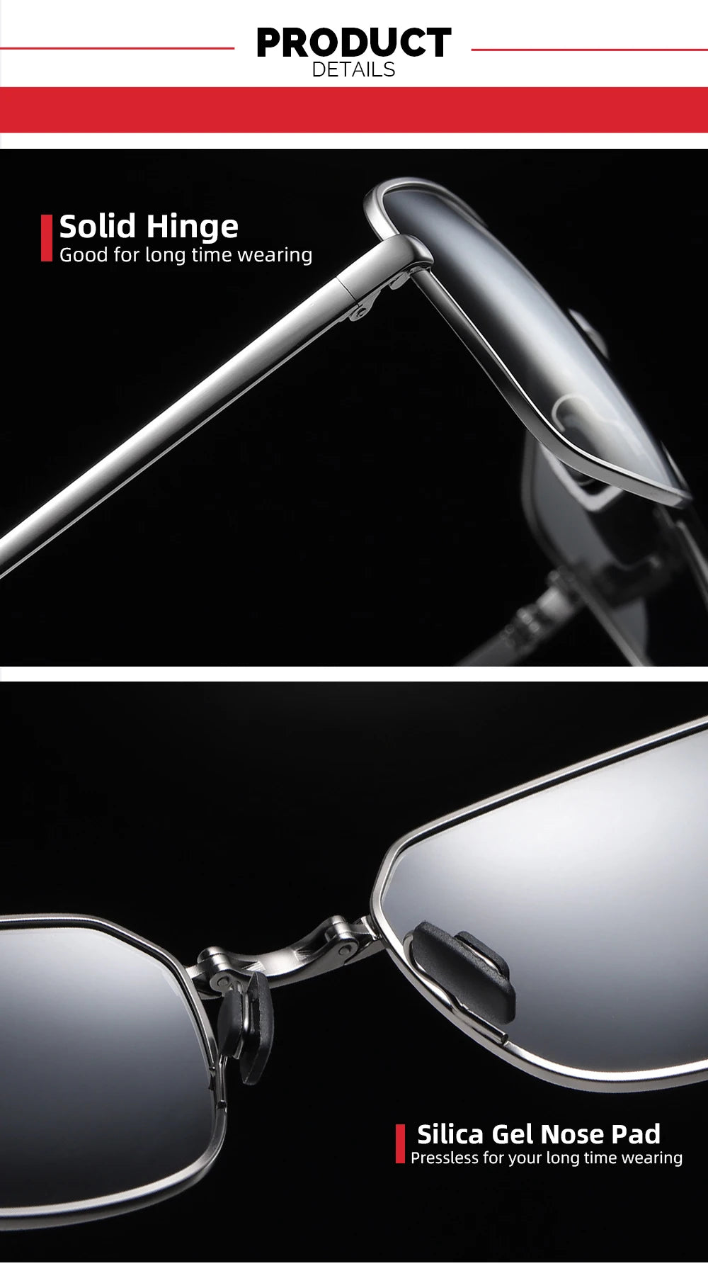 VIVIBEE Men Folding Photochromic Sunglasses with Polarized Lens Rectangle Metal Summer Male Shades 2026 Trending Products