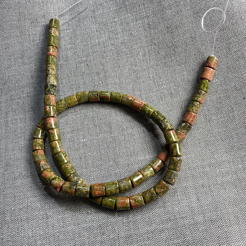 Natural Stone Gem Cylindrical Semi-precious  Beads DIY Retro Necklace Bracelet Earrings Jewelry Accessories Gift Making