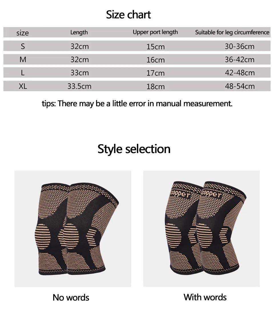 1Pcs Band Copper Nylon Knee Brace for Arthritis Pain and Support Knee Sleeve Compression for Sports Workout Arthritis Relief