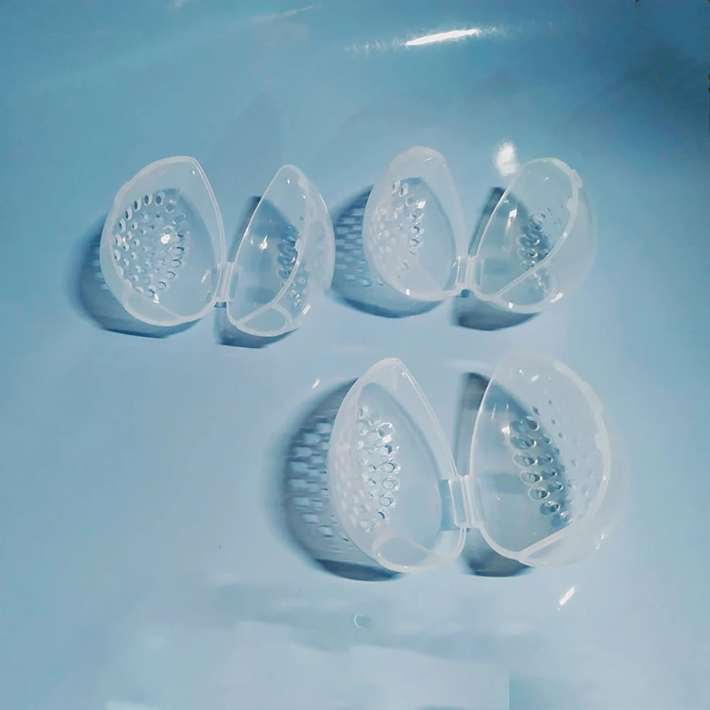 Makeup Sponge Storage Case Makeup Sponge Puff Holder Stand Empty Cosmetic Egg Shaped Rack Transparent Puffs Drying Box New 2022