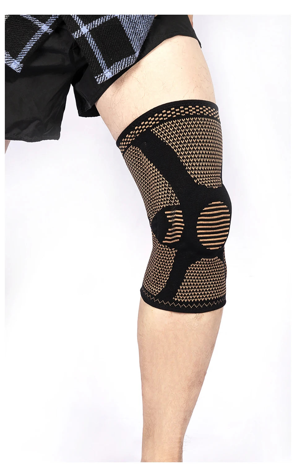 1Pcs Band Copper Nylon Knee Brace for Arthritis Pain and Support Knee Sleeve Compression for Sports Workout Arthritis Relief