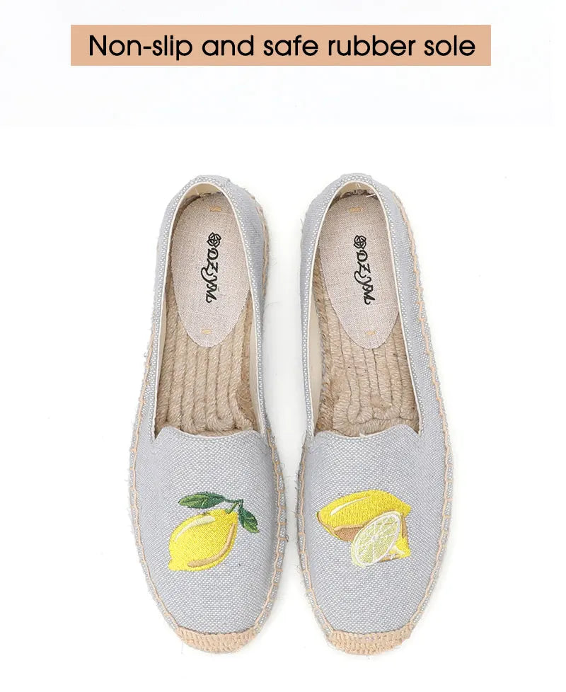 Women’s Grey Platform Espadrille Flats Shoes