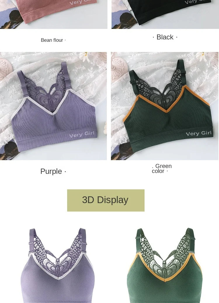 Women's Cotton Underwear Tube Tops Sexy Lace Top Fashion Push Up Comfort Brassiere Female Sling Sports Tank Up Sexy Lingerie