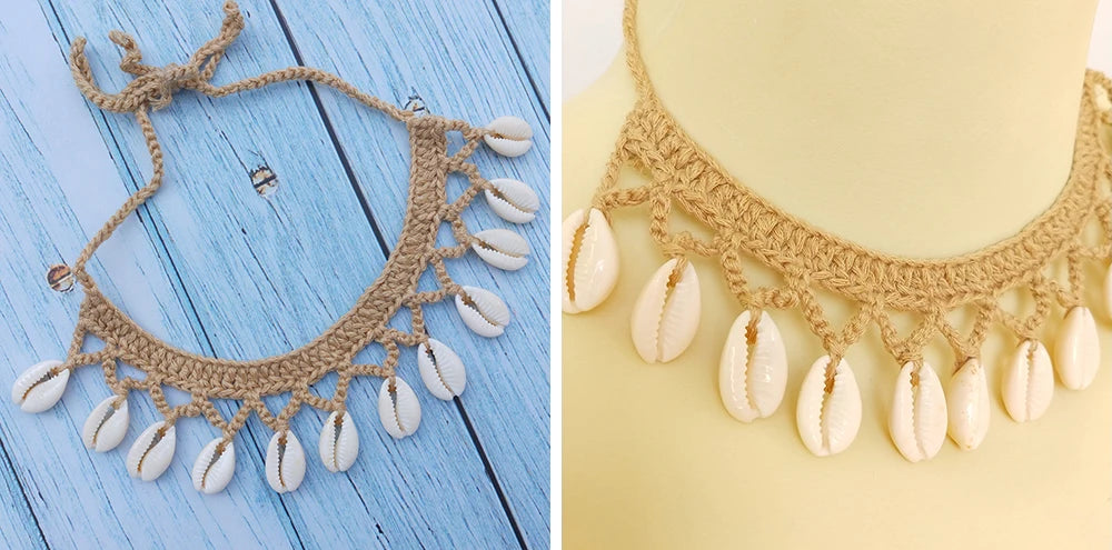 Summer Women Simple Seashell Anklet Chain Crochet Bohemian Foot Jewelry Beach Anklets On Foot Bracelets