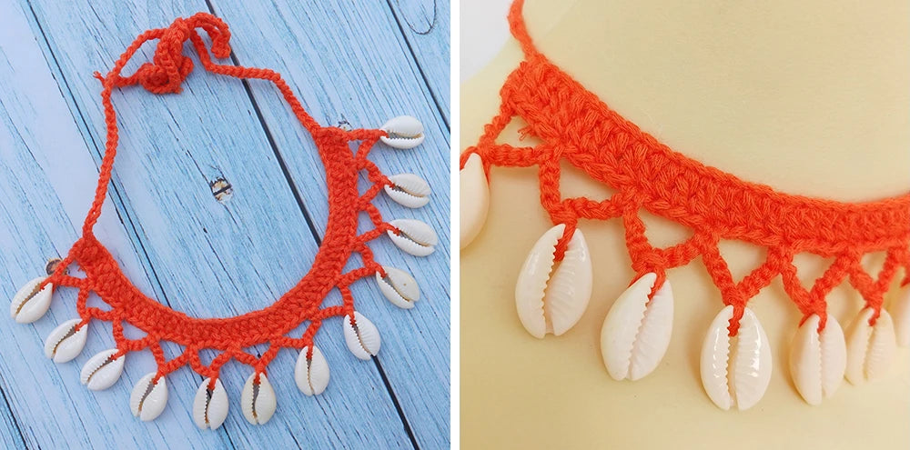 Summer Women Simple Seashell Anklet Chain Crochet Bohemian Foot Jewelry Beach Anklets On Foot Bracelets