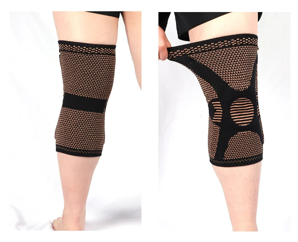 1Pcs Band Copper Nylon Knee Brace for Arthritis Pain and Support Knee Sleeve Compression for Sports Workout Arthritis Relief