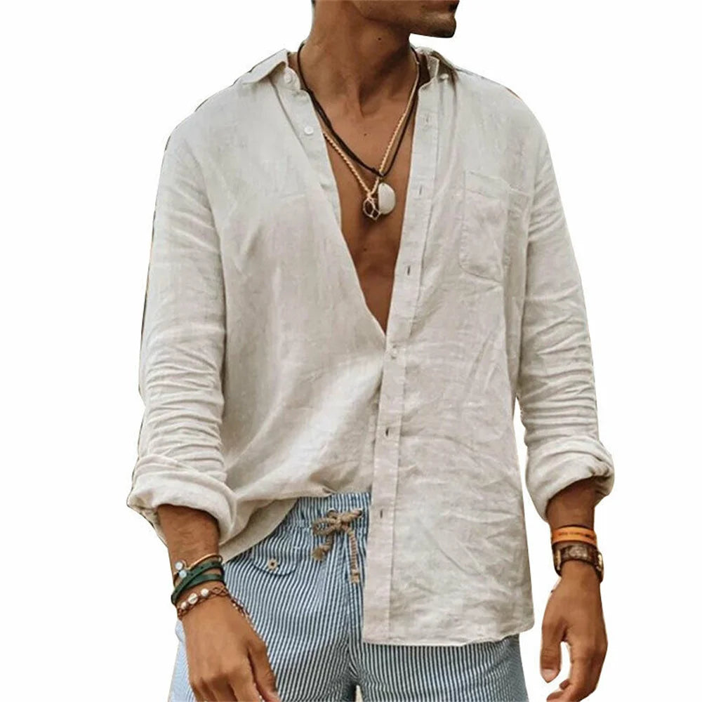 Breathable Summer Linen Shirt for Men