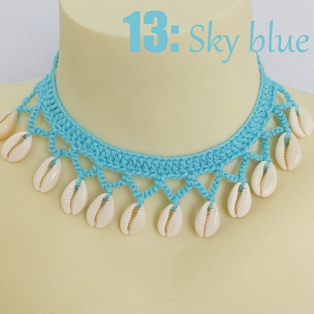 Summer Women Simple Seashell Anklet Chain Crochet Bohemian Foot Jewelry Beach Anklets On Foot Bracelets