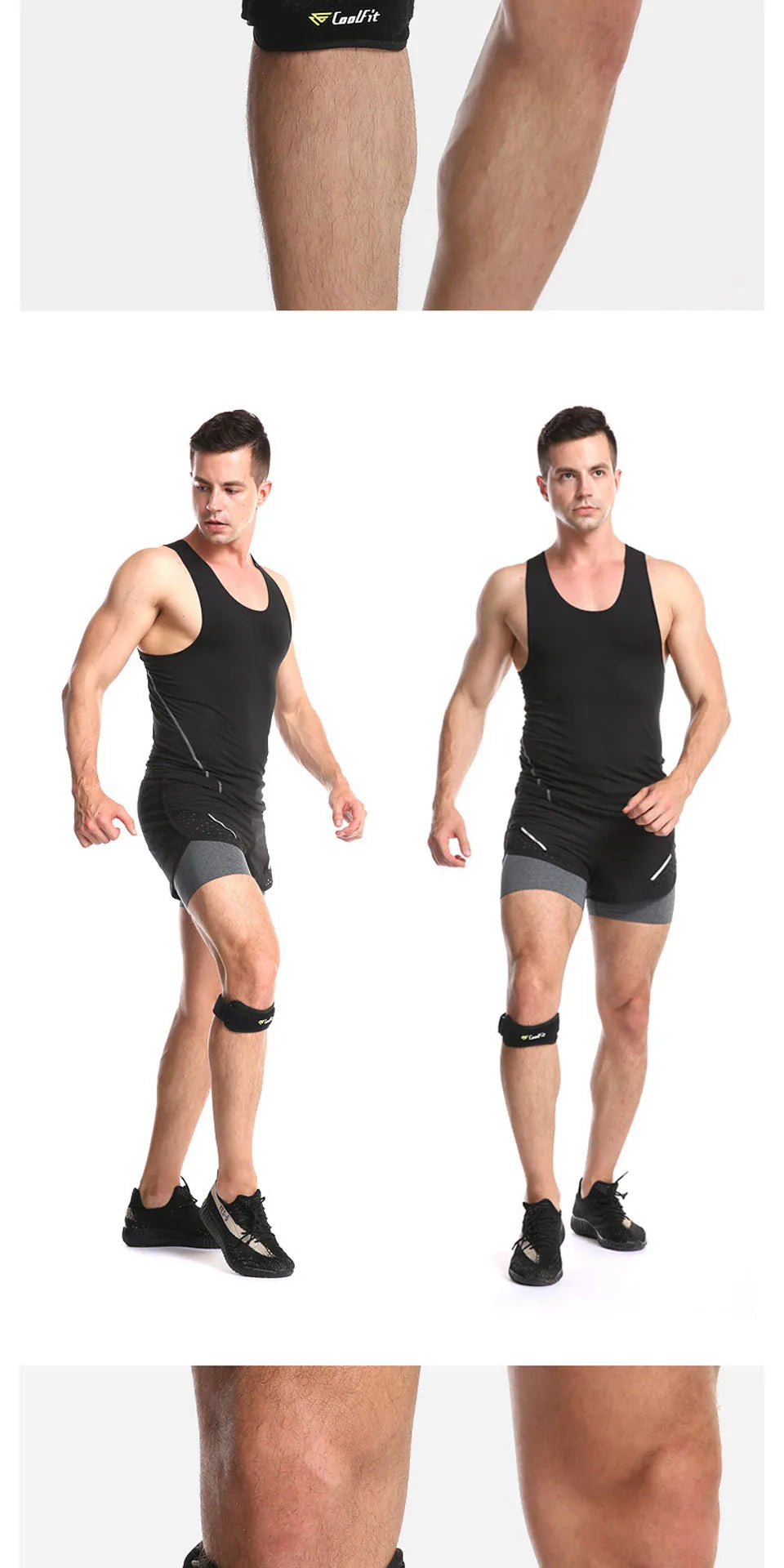 CoolFit 1PCS Knee Brace Support Knee pad Protective Sports Knee Protector Band Brace Meniscus Support Knee Injury Recovery