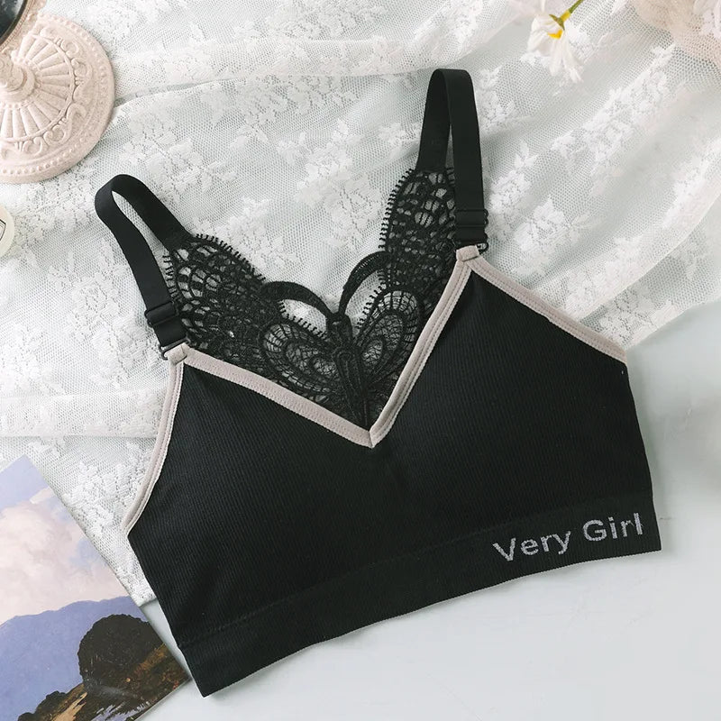 Women's Cotton Underwear Tube Tops Sexy Lace Top Fashion Push Up Comfort Brassiere Female Sling Sports Tank Up Sexy Lingerie