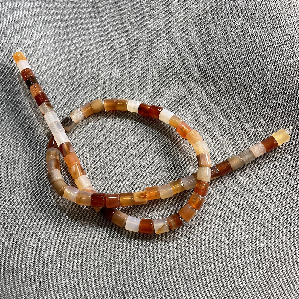 Natural Stone Gem Cylindrical Semi-precious  Beads DIY Retro Necklace Bracelet Earrings Jewelry Accessories Gift Making