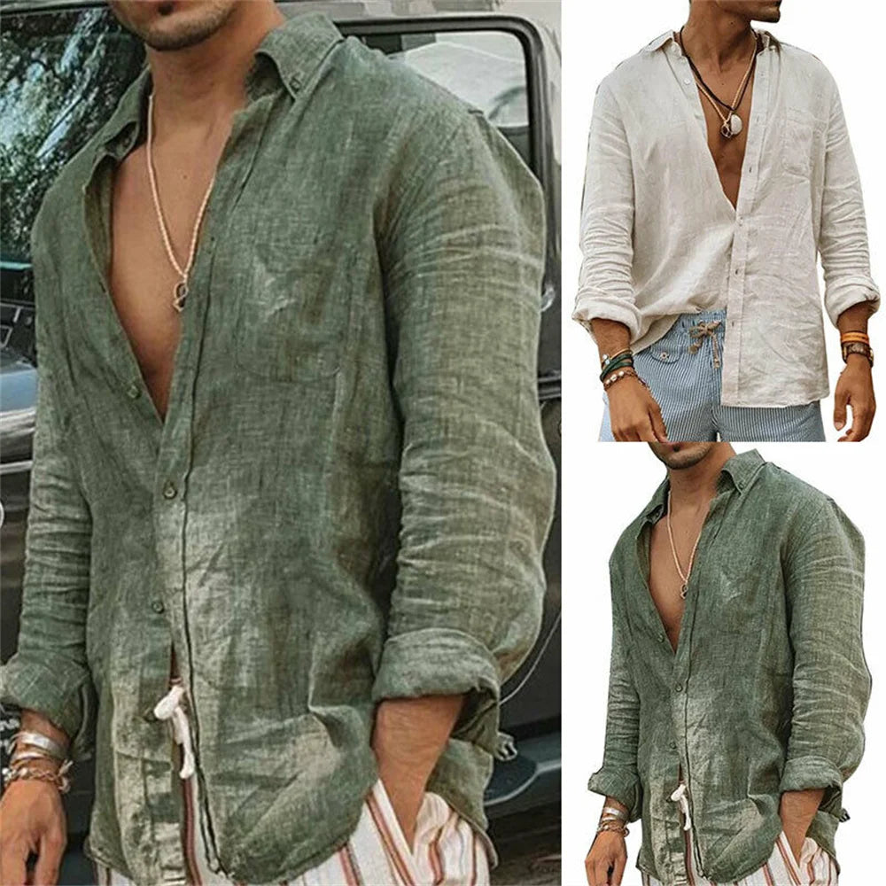 Breathable Summer Linen Shirt for Men