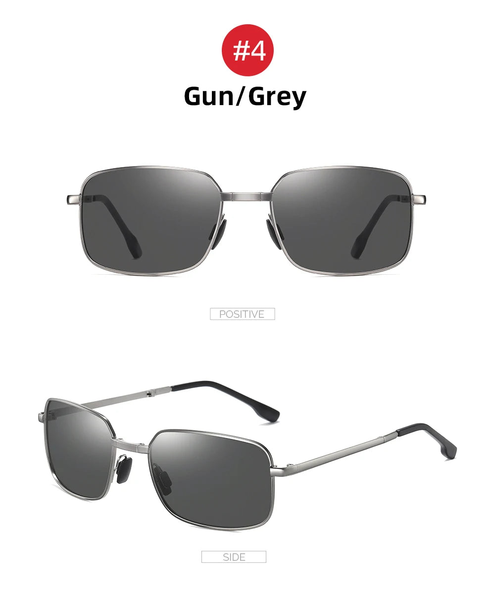 VIVIBEE Men Folding Photochromic Sunglasses with Polarized Lens Rectangle Metal Summer Male Shades 2026 Trending Products