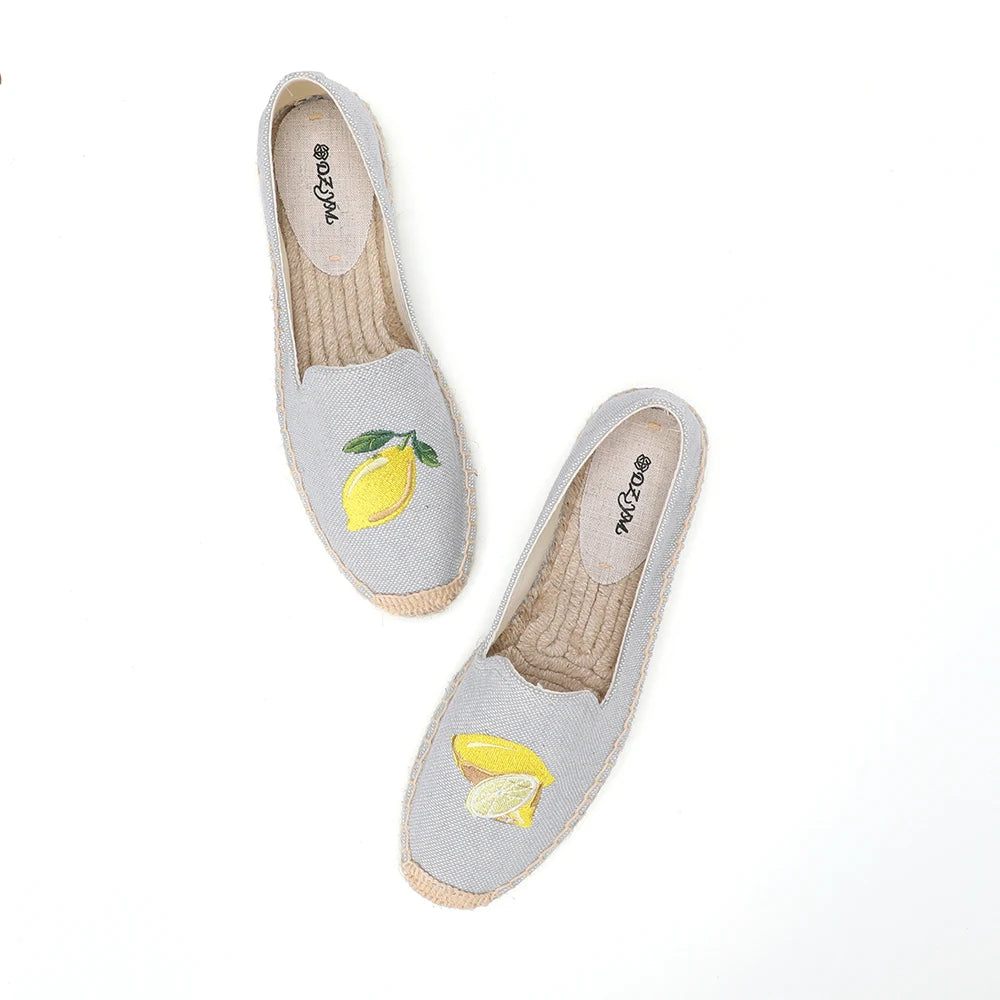 Women’s Grey Platform Espadrille Flats Shoes