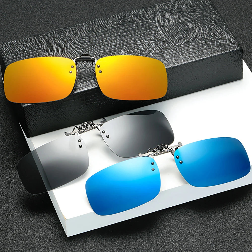 2026 Trending Product Flip Up Clip on Sun Glasses Men Car Driving Eyelasses Light Fishing Female  Polarized Night Vision Lens