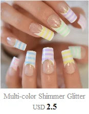 Shiny Punk Style Metallic Silver Coffin False Fake Nails Metal Plating Acrylic Reflective Mirror Press on Ballet Nail Art Tips