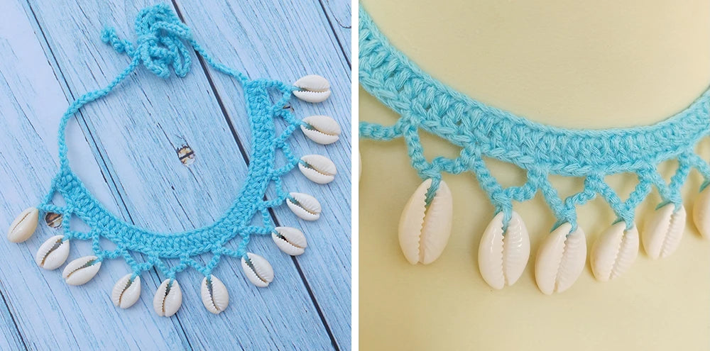 Summer Women Simple Seashell Anklet Chain Crochet Bohemian Foot Jewelry Beach Anklets On Foot Bracelets