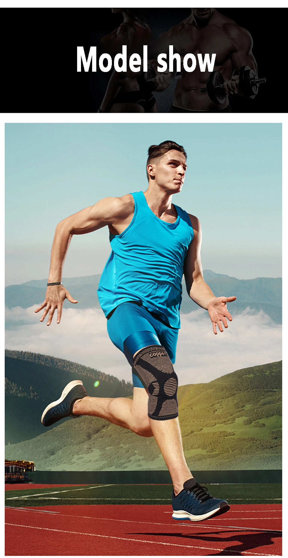 1Pcs Band Copper Nylon Knee Brace for Arthritis Pain and Support Knee Sleeve Compression for Sports Workout Arthritis Relief