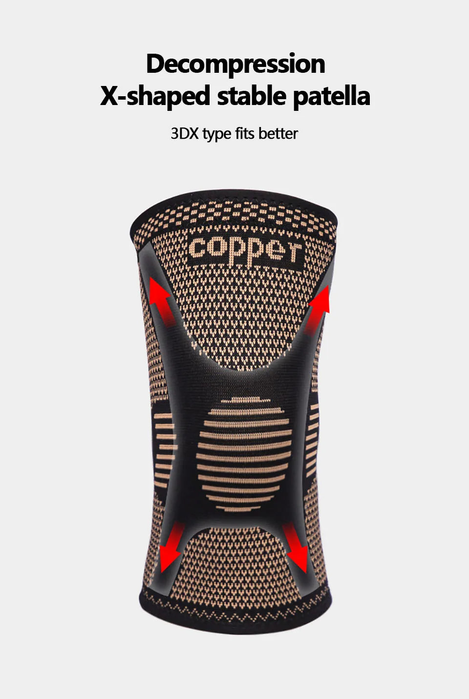 1Pcs Band Copper Nylon Knee Brace for Arthritis Pain and Support Knee Sleeve Compression for Sports Workout Arthritis Relief