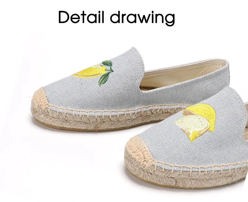 Women’s Grey Platform Espadrille Flats Shoes