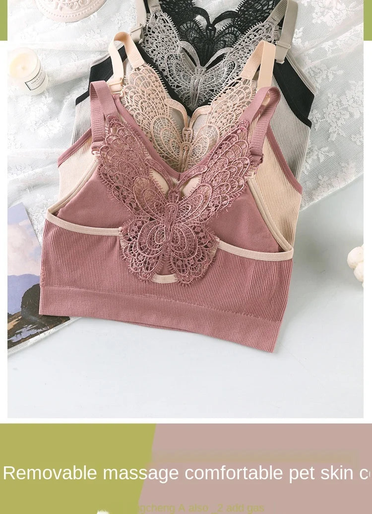 Women's Cotton Underwear Tube Tops Sexy Lace Top Fashion Push Up Comfort Brassiere Female Sling Sports Tank Up Sexy Lingerie