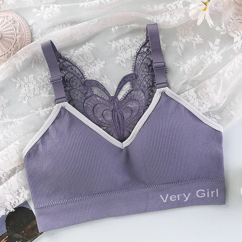 Women's Cotton Underwear Tube Tops Sexy Lace Top Fashion Push Up Comfort Brassiere Female Sling Sports Tank Up Sexy Lingerie