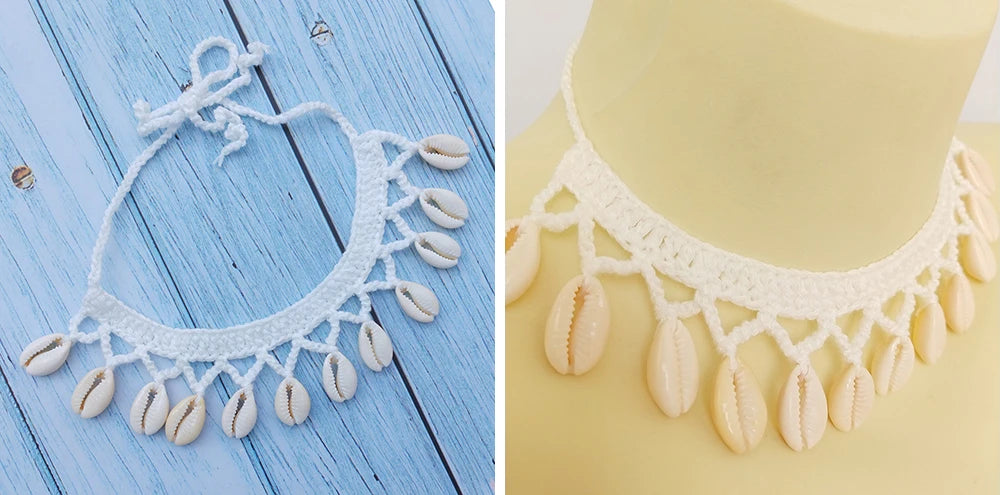 Summer Women Simple Seashell Anklet Chain Crochet Bohemian Foot Jewelry Beach Anklets On Foot Bracelets