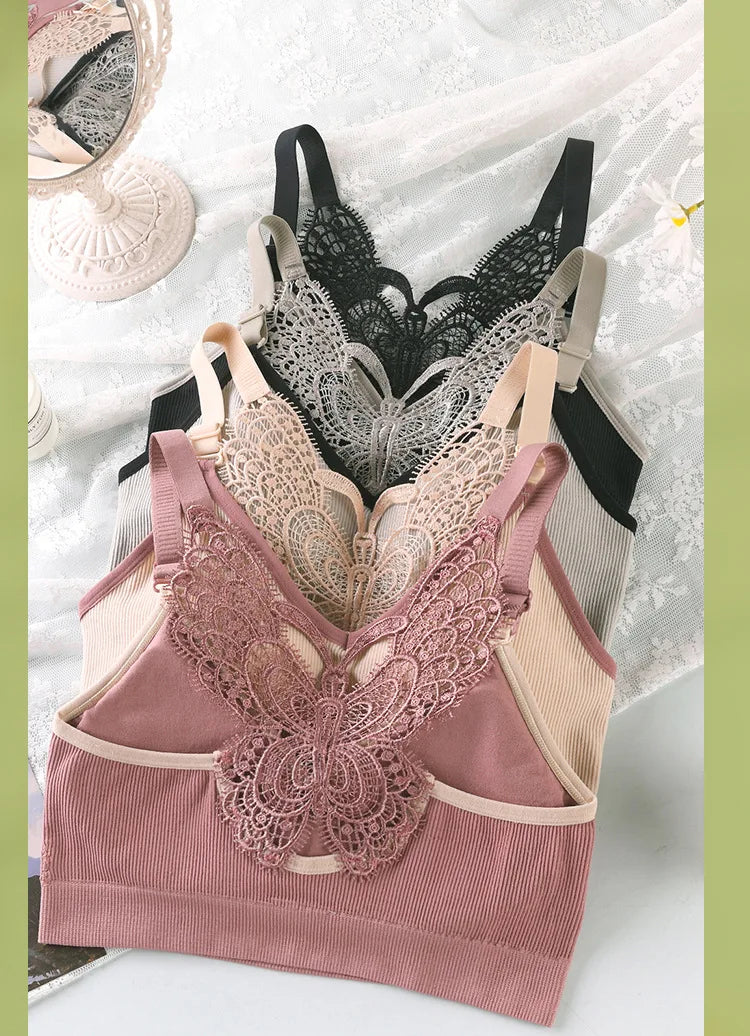 Women's Cotton Underwear Tube Tops Sexy Lace Top Fashion Push Up Comfort Brassiere Female Sling Sports Tank Up Sexy Lingerie
