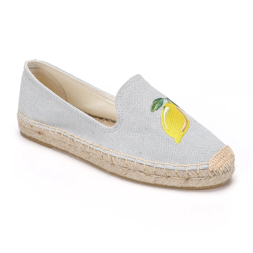 Women’s Grey Platform Espadrille Flats Shoes