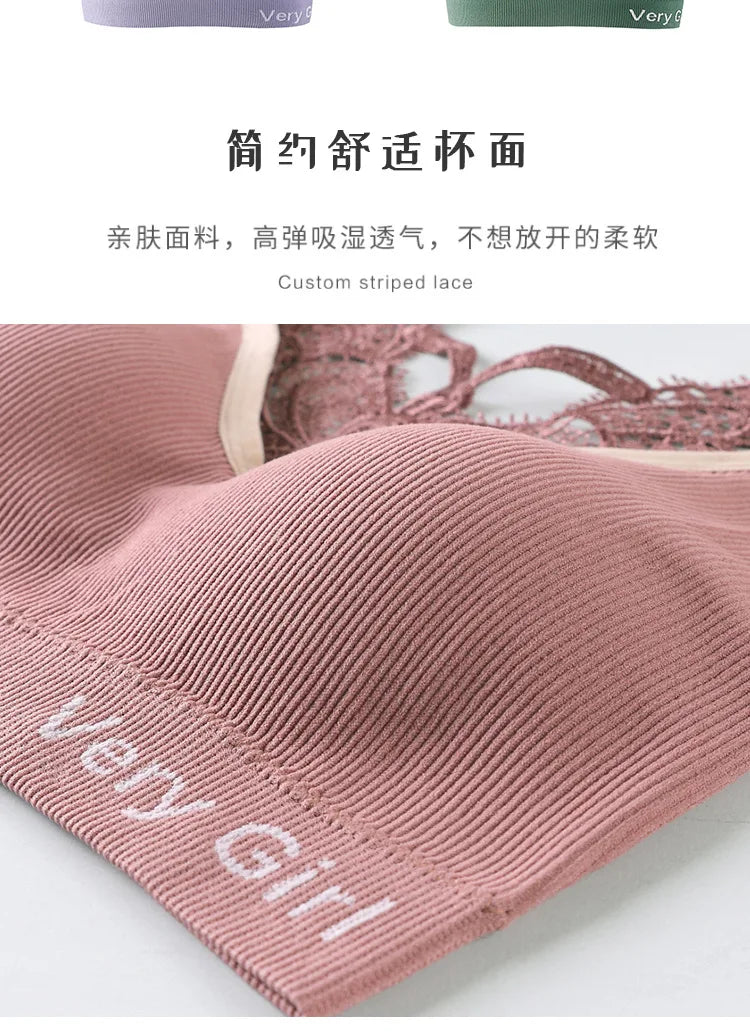 Women's Cotton Underwear Tube Tops Sexy Lace Top Fashion Push Up Comfort Brassiere Female Sling Sports Tank Up Sexy Lingerie