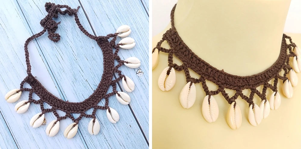 Summer Women Simple Seashell Anklet Chain Crochet Bohemian Foot Jewelry Beach Anklets On Foot Bracelets