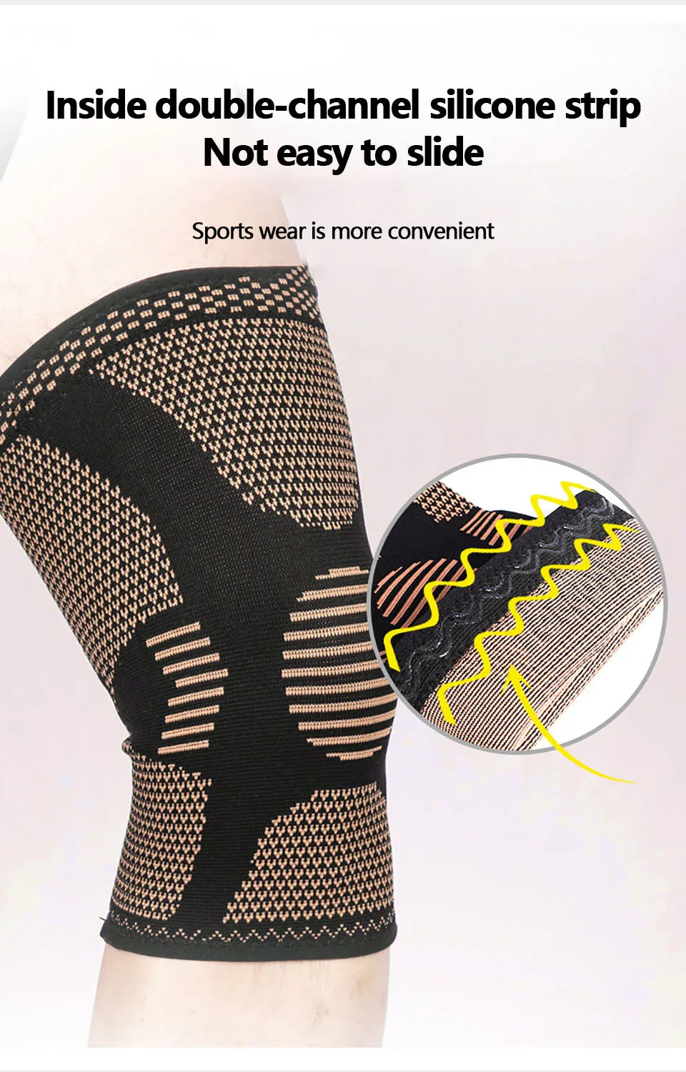 1Pcs Band Copper Nylon Knee Brace for Arthritis Pain and Support Knee Sleeve Compression for Sports Workout Arthritis Relief