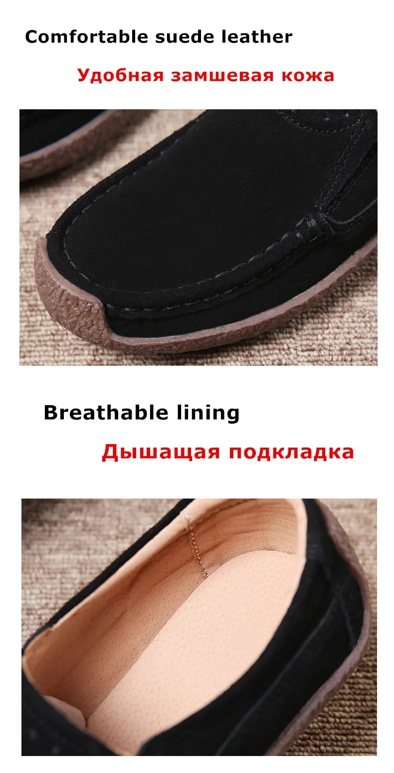 Spring Autumn Women Shoes Big Size Flats Women Suede Loafers Soft Comfortable Women Casual Shoes Slip On Moccasins Shoes Female