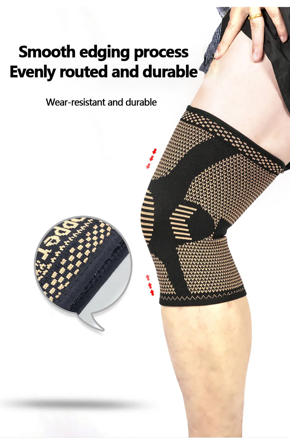 1Pcs Band Copper Nylon Knee Brace for Arthritis Pain and Support Knee Sleeve Compression for Sports Workout Arthritis Relief