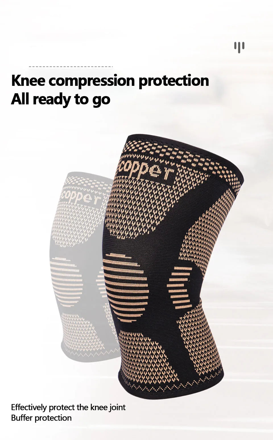 1Pcs Band Copper Nylon Knee Brace for Arthritis Pain and Support Knee Sleeve Compression for Sports Workout Arthritis Relief