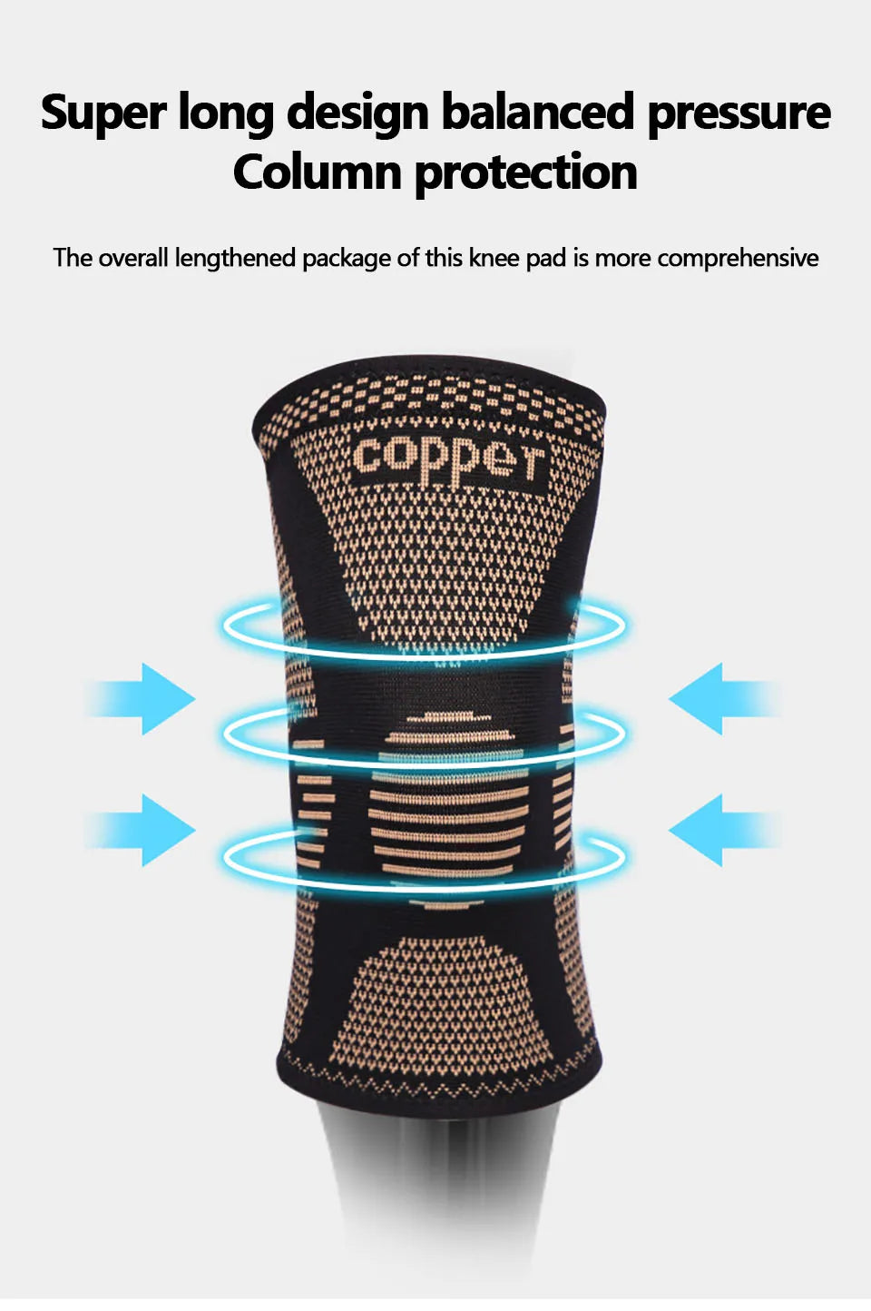 1Pcs Band Copper Nylon Knee Brace for Arthritis Pain and Support Knee Sleeve Compression for Sports Workout Arthritis Relief