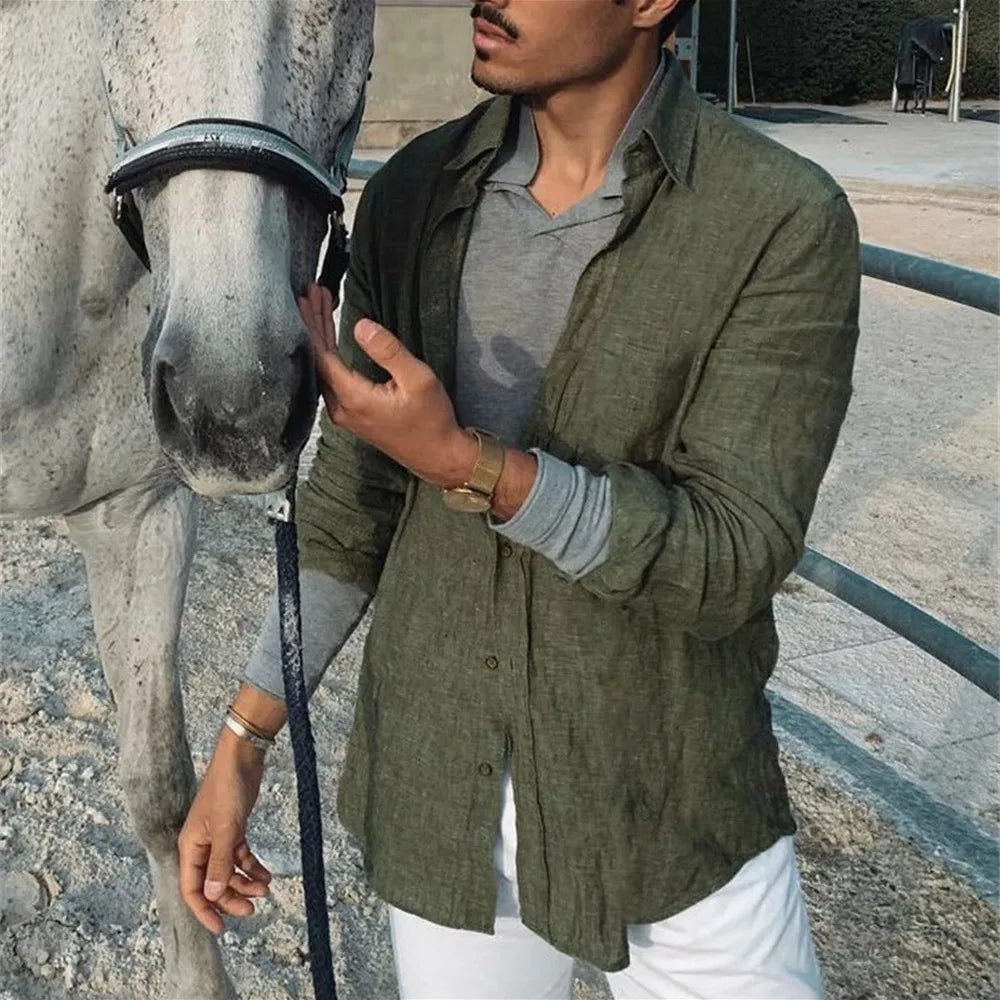 Breathable Summer Linen Shirt for Men