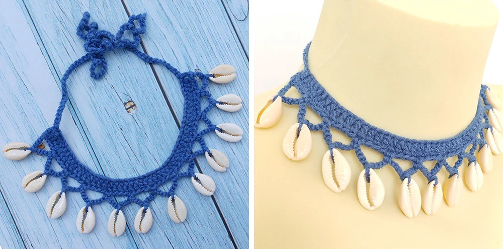 Summer Women Simple Seashell Anklet Chain Crochet Bohemian Foot Jewelry Beach Anklets On Foot Bracelets